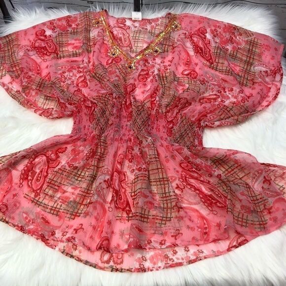 El Corte Ingles XL embroidered sequin Coverup - Picture 4 of 10